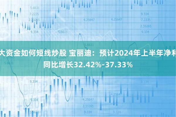 大资金如何短线炒股 宝丽迪：预计2024年上半年净利同比增长32.42%-37.33%